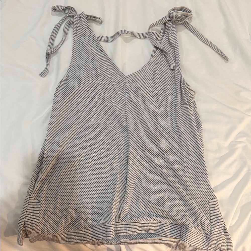 Lucky Brand Blue and White Striped Tank Top